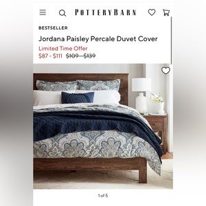 Pottery Barn Jordana Paisley Duvet Cover Full/Queen